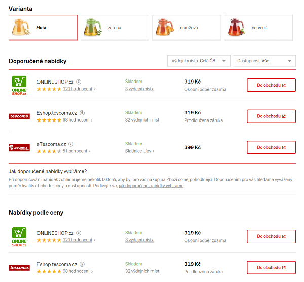 Náhled novinky na Zboží.cz - Vylepšené zobrazení nabídky produktu