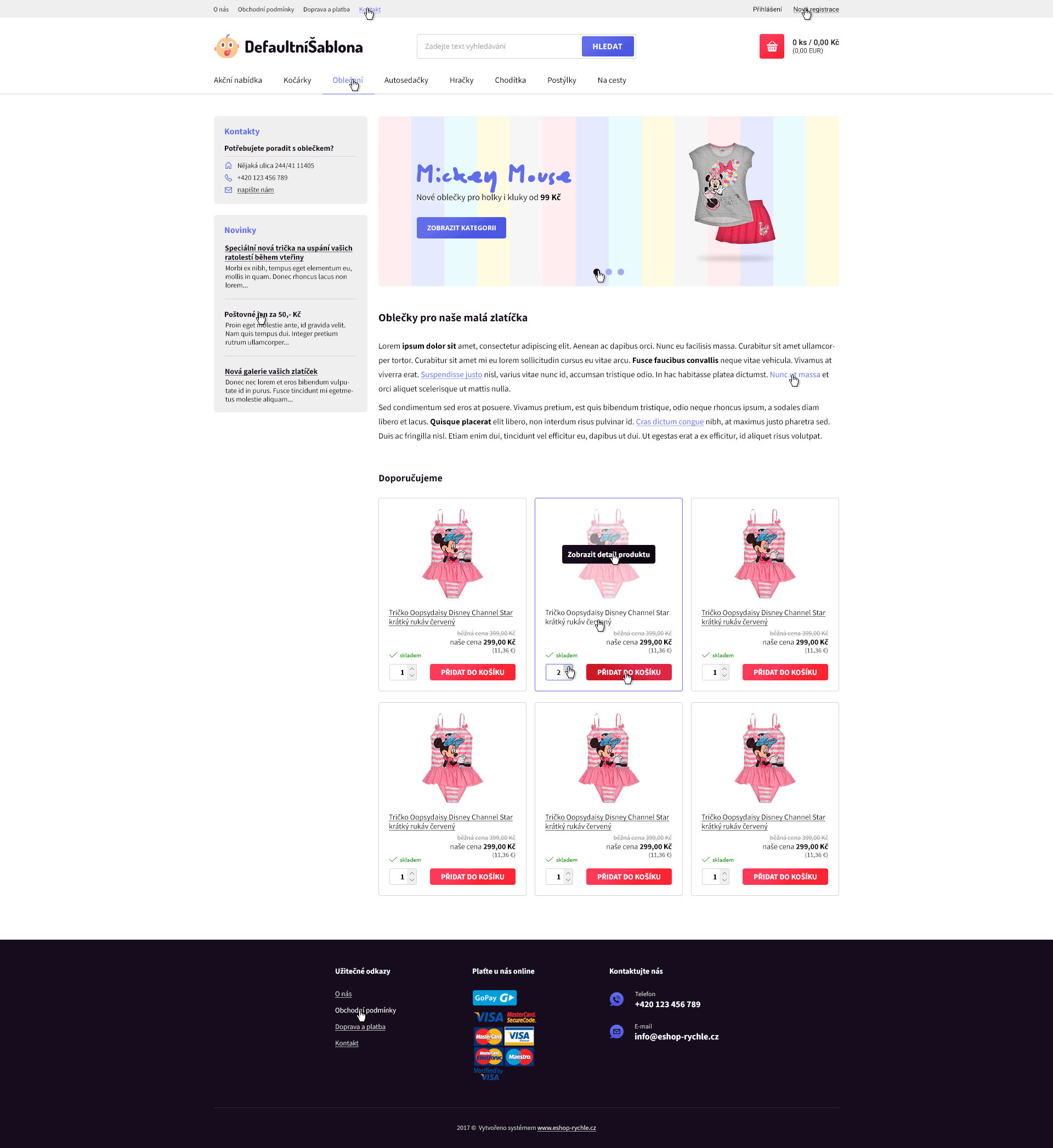 Nová šablona Eshop-rychle