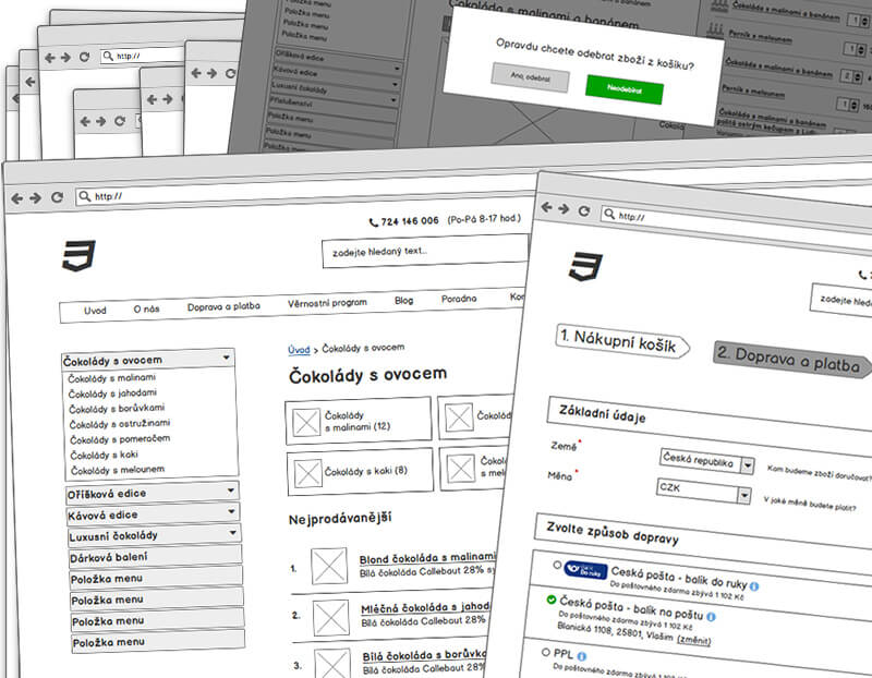 Lukáš Dubina - návrh e-shopu wireframes