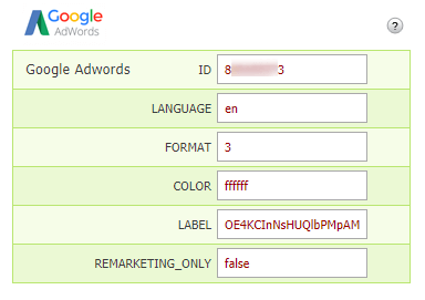 Nastavení Google AdWords v konverzních kódech - administrace Eshop-rychle