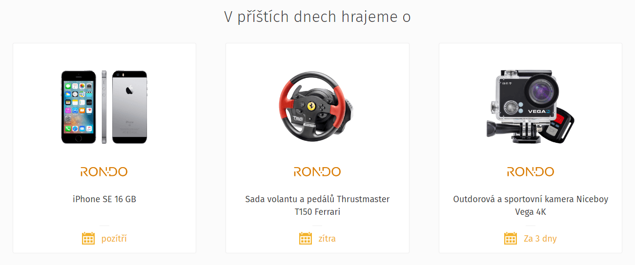 Soutěže o věcné ceny na Rondo.cz