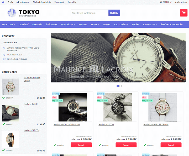 Náhled šablony Tokyo - Eshop-rychle