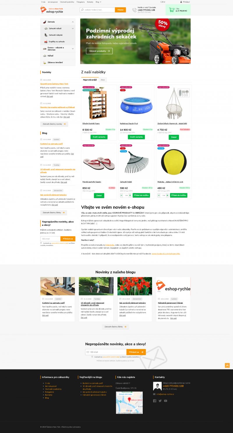 Nová revoluční e-shopová šablona New York Eshop Rychle