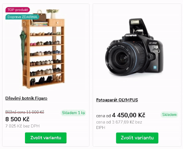 Nove možnosti zobrazeni produktu